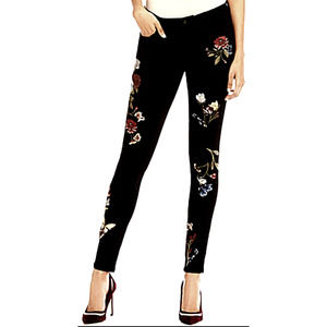 Buffalo Black Floral Embroidered Skinny Jeans
